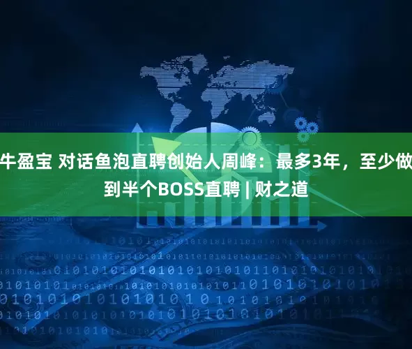 牛盈宝 对话鱼泡直聘创始人周峰：最多3年，至少做到半个BOSS直聘 | 财之道